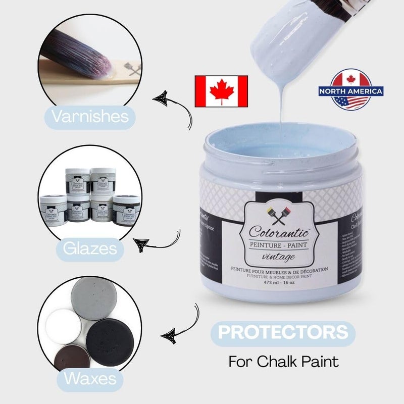 Colorantic | NAUTICAL Furniture Chalk Based Paint for DIY, Cabinets, Glass - Multi-Surface Craft Paint- Non-Toxic | LIGHT BABY BLUE Decorative Painting for Wax Finish Wood Waverly (8 oz (Pack of 1), - Image 4